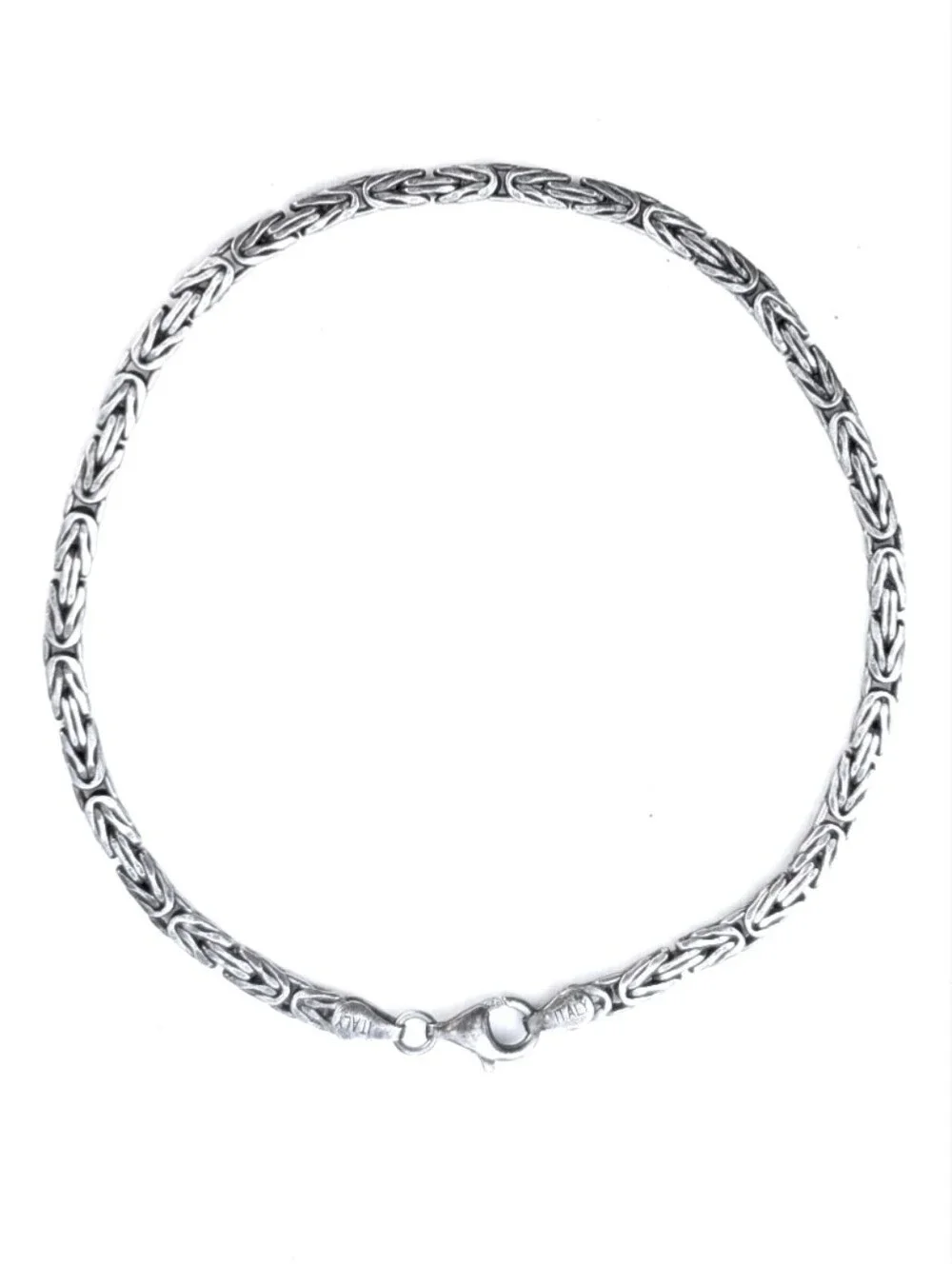 Vintage Heavy Sterling Silver Byzantine Unisex Oversized Bracelet Made in Italy